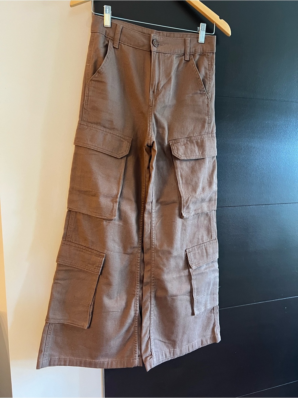 NWT H&M Wide Leg Cargo Pants Brown 0 XS